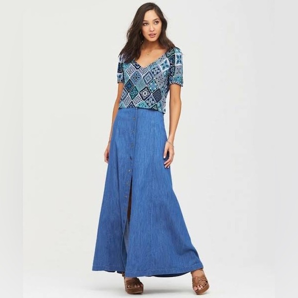 TIGERLILY Juju Boho Patchwork Blue Crop Top NWT RRP$130 - Picture 4 of 15